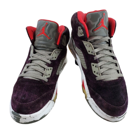 Jordan Air 5 Retro Mens 10 Suede Purple Gray White Mid Top Basketball 136027-051 main image 15